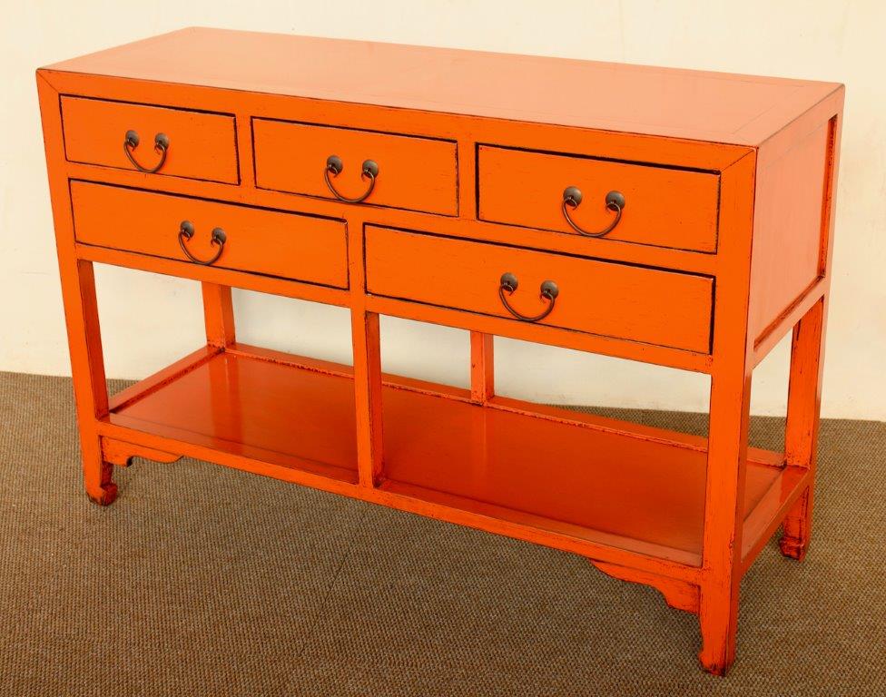 Orange 5 Drawer Buffet